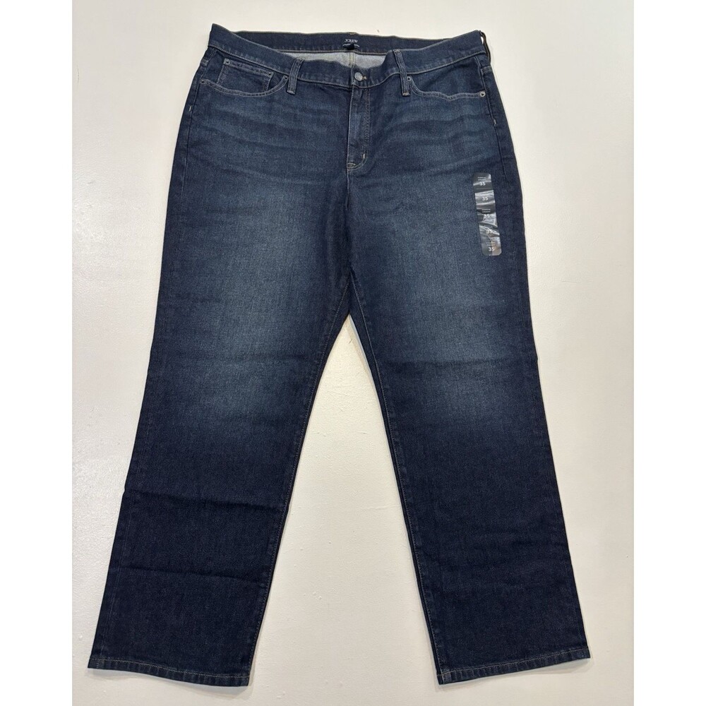 J Crew Women’s 35 (20/2X) Jeans NWT Dark Wash Denim Essential Straight